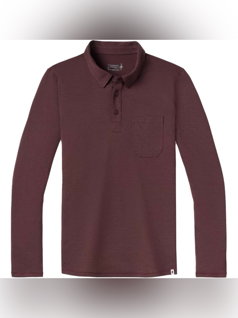 Smartwool Men’s Merino Sport 150 Long-Sleeve Polo Shirt - Burgundy/Maroon Size L